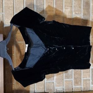 Vintage Gale & Gale 1950s Black Velvet Sweet Heart Neckline Crop Top Size Small
